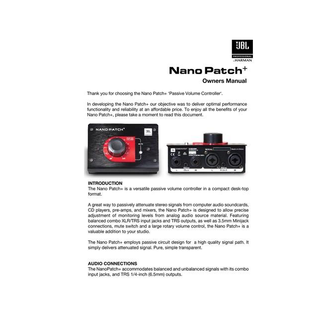 JBL Nano Patch+ パッシブ ボリュームコントローラー |  | 03