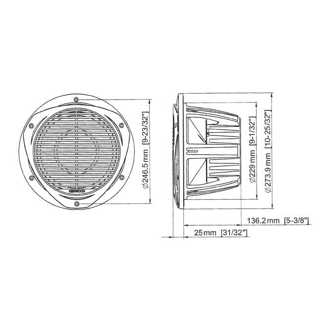 ケンウッド 25cm 防水ウーハー マリンウーハー アンプ付き |  | 04