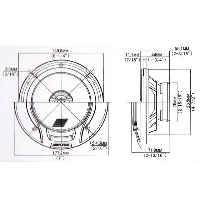 アルパイン SPJ-161C2 16cm 2Way カースピーカー : us1328