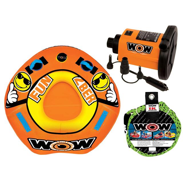 1人乗り WOW トーイングチューブ ロープ&空気入れセット | 