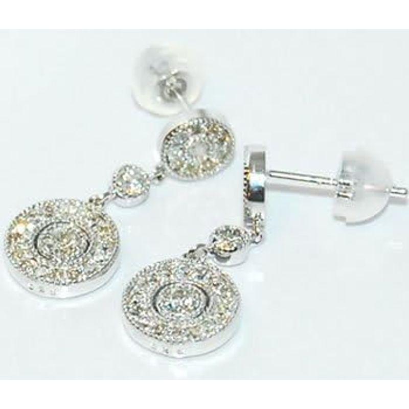 匿名配送 ジュエリー K18WG ダイヤモンド 0.50ct ミル打ち ヨーロピアン クラシック デザイン スタッド ピアス 【RIZ1702357043】(61700円)