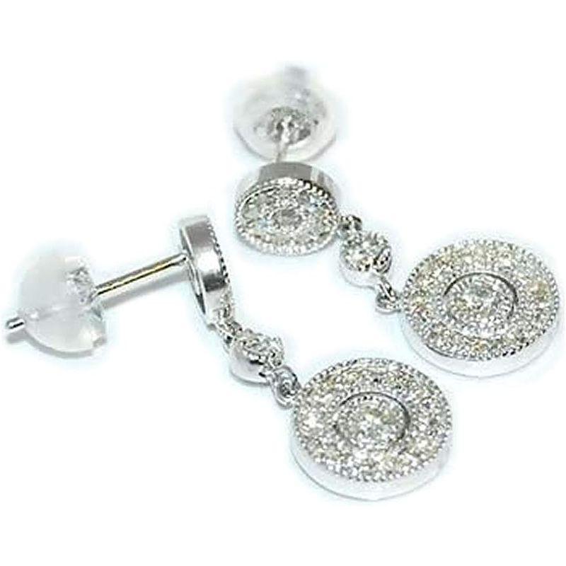 匿名配送 ジュエリー K18WG ダイヤモンド 0.50ct ミル打ち ヨーロピアン クラシック デザイン スタッド ピアス 【RIZ1702357043】(61700円)