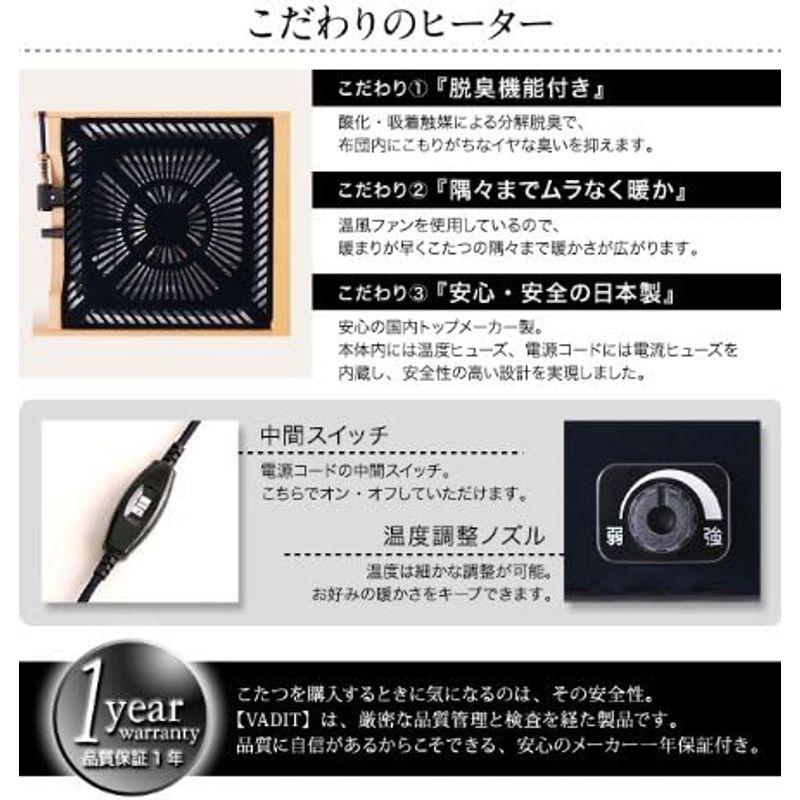 【値下げ⭕️】 家具 鏡面仕上げ アーバンモダンデザインこたつテーブルVADIT バディット《ＵＶ塗装仕上げ、薄型ヒーター》 (ラスターホワイト， 長方形(120 【QG8318094379】(30148円)