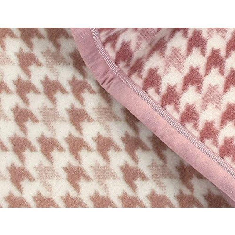 至高至高純毛毛布（千鳥） ピンク 安心の日本製 毛布、ブランケット