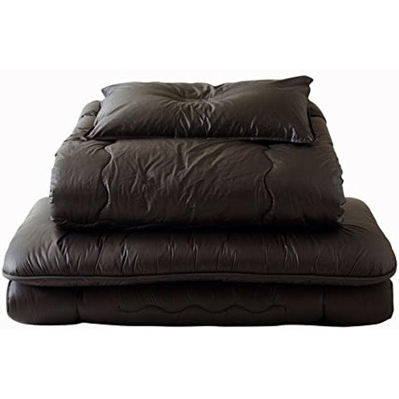寝具 日本製 シンサレート ウルトラ布団セット 掛敷枕セット ダブルサイズ (ブラック)