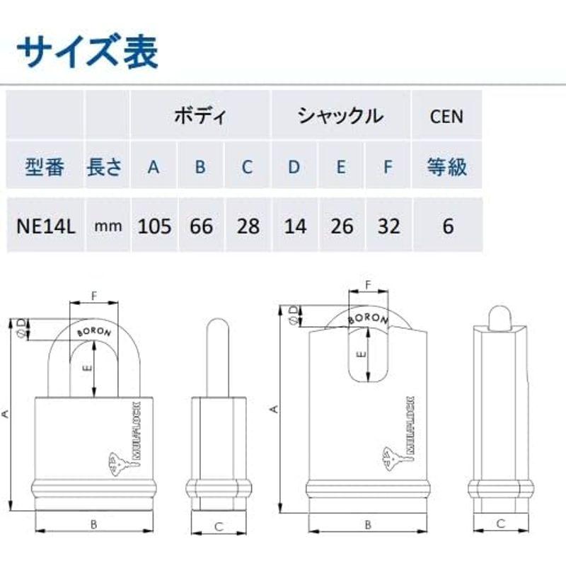 ロック　セキュリティ　マルティロック南京錠　NE14L