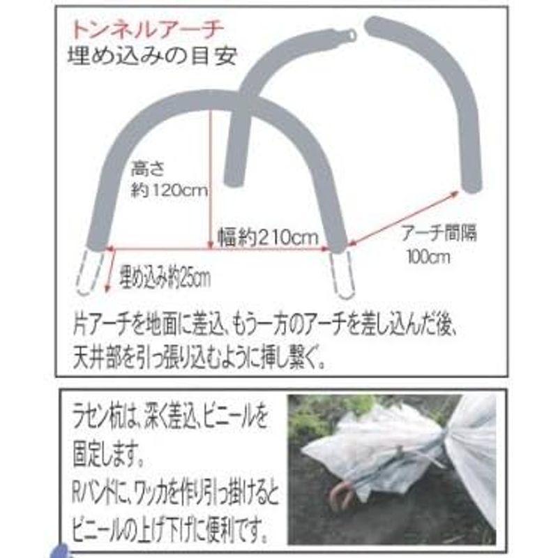 農業用資材　大型ビニールトンネル　トンネルアーチセット　2110　幅2.1m×高さ1.2m×奥行10.0m