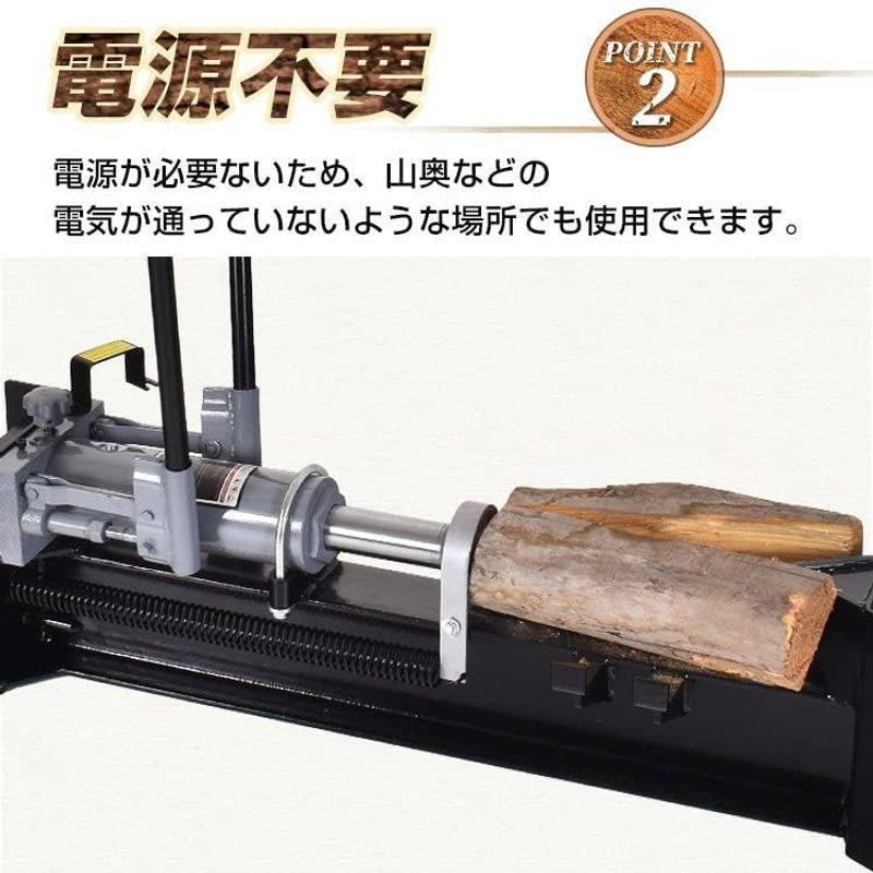 手動油圧式薪割り機　12t　カッター　キャスター　直径160mmまで対応　スプリッターのはキャンプ用品・アウトドア用品です。　強力　個人様でも届く手動油圧式薪割り機