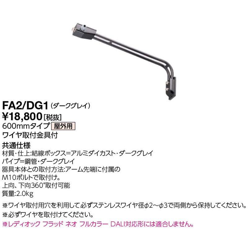 LED投光器　岩崎電気　レディオックフラッドNEOシリーズ　FA2　オプション品　DG1　ダークグレイ　取付アーム600mm