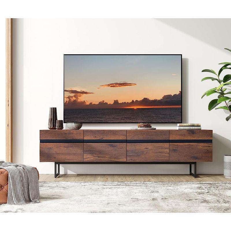 WAMPAT テレビ台 テレビボード 扉収納 可動式棚付き ローボード 32~75型対応 木製 スチール おしゃれ 幅180cm テレビ台 ローボード テレビボード 扉収納 可動式棚付き 75型対応 木製 スチール おしゃれ 幅180cm 　WAMPAT