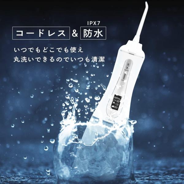 ドリテック 口腔洗浄器 ジェットクリーン FS-100 USB ウォーターピック 強力洗浄 5モード デンタルフロス IPX7防水 充電式の画像