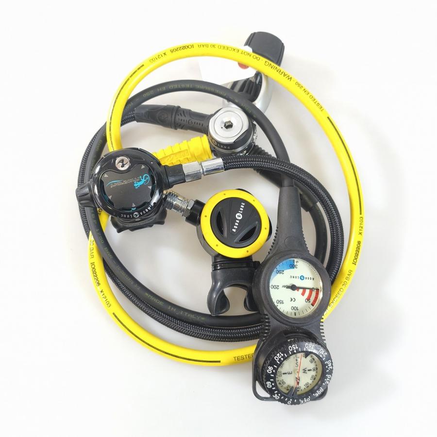 【新品未使用】レギュレーター・オクトパス・ゲージセット OH済 AQUALUNG アクアラング レギュレーター ファースト・セカンド