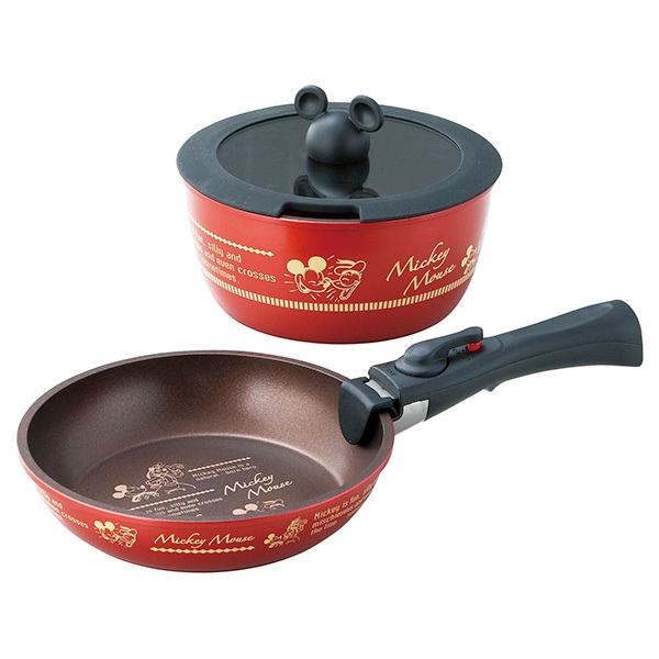 在庫限り ディズニー 取っ手が外れる鍋 フライパン2点セット Anfp2 113 W081 お気にいる Theculturewire Com
