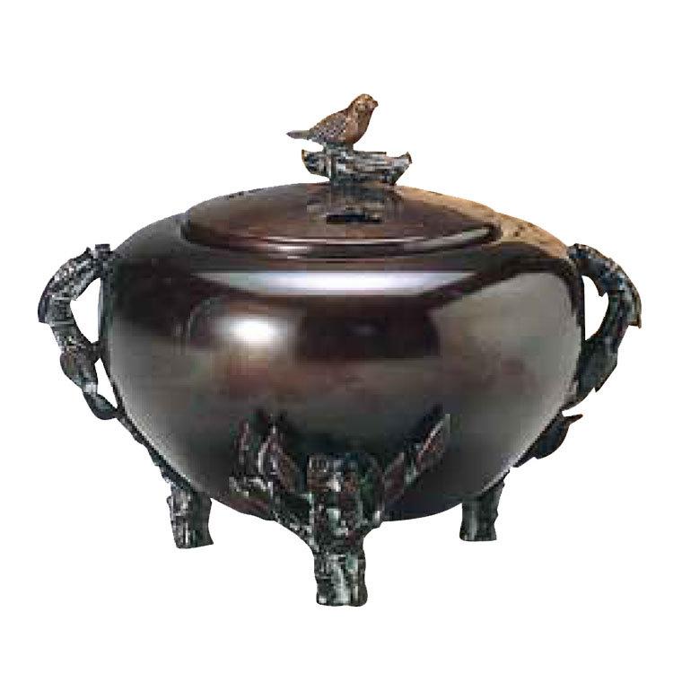 銅蓋付交趾焼香炉 銅蓋付交趾焼香炉 Pure copper incense burner with lid 纯铜香炉带
