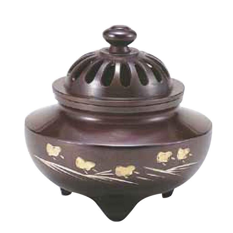 織田幸銅器 香炉 玉利久(波千鳥彫金) 57-01 : サンワショッピング