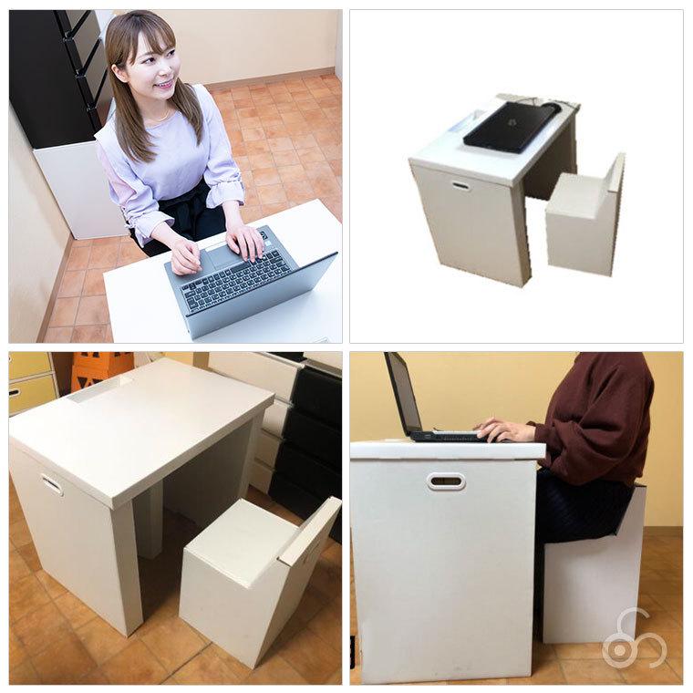 テレワークセット　値下げしました。 マツダ紙工業 段ボール製テレワークデスクセット : サンワショッピング