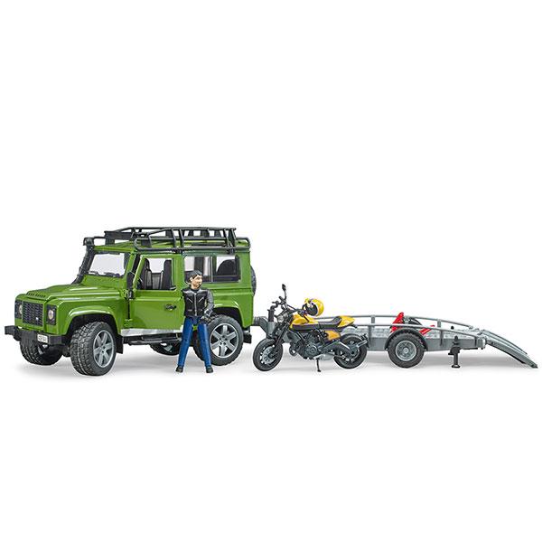 旧商品 ブルーダー Land Rover Def.ワゴン＆牽引トレーラー＆Ducati FT