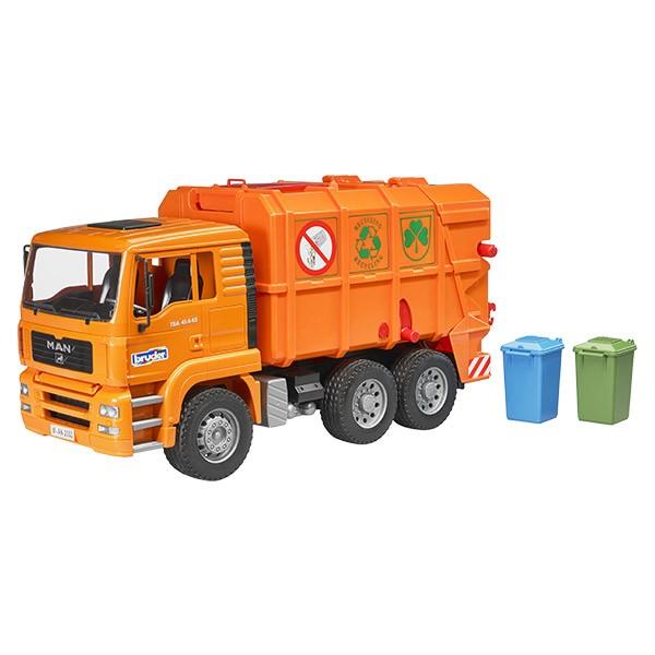 旧商品 bruder ブルーダー MAN ごみ収集車 ORANGE BR02760 おもちゃ