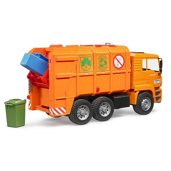 旧商品 bruder ブルーダー MAN ごみ収集車 ORANGE BR02760 おもちゃ