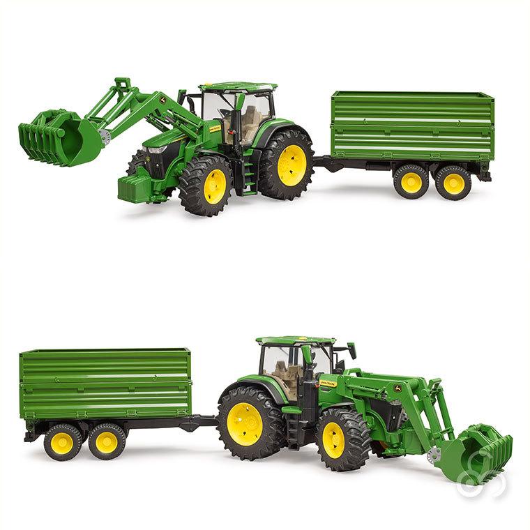 おまけ付) ブルーダー JD 7R 350フロントローダー＆Tippingトレーラー