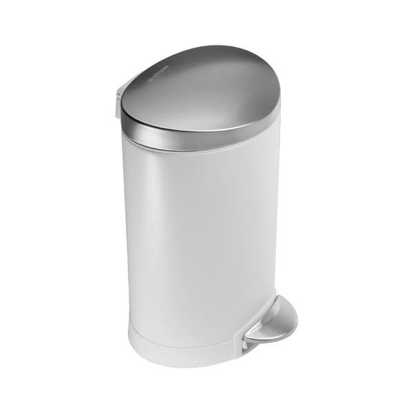 【色: ホワイトスチール】simplehuman セミラウンド ステップカン 1 Amazon｜シンプルヒューマン ゴミ箱 6L セミラウンド ステップ