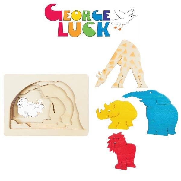 ジョージ・ラック・パズル ピープパズル・きりん GL6516 知育玩具 木製