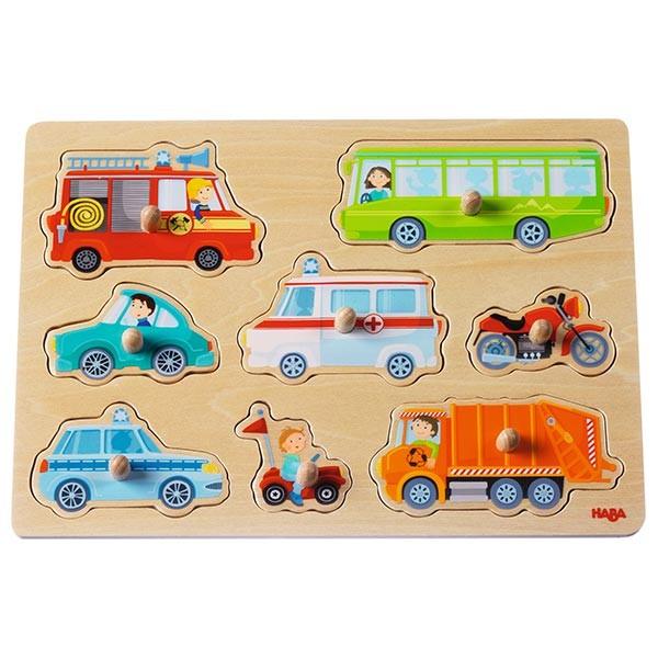 ハバ（HABA） ノブ付きパズル・みんなのくるま HA301940 HABA 知育玩具