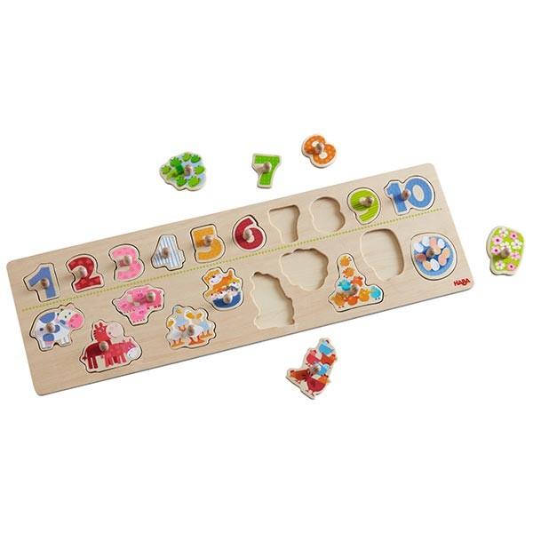 ハバ（HABA） ノブ付きパズル・アニマルナンバー HA301961 知育玩具