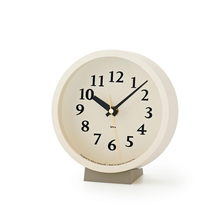Lemnos（レムノス） m clock MK14-04 アイボリー グレー 置き時計