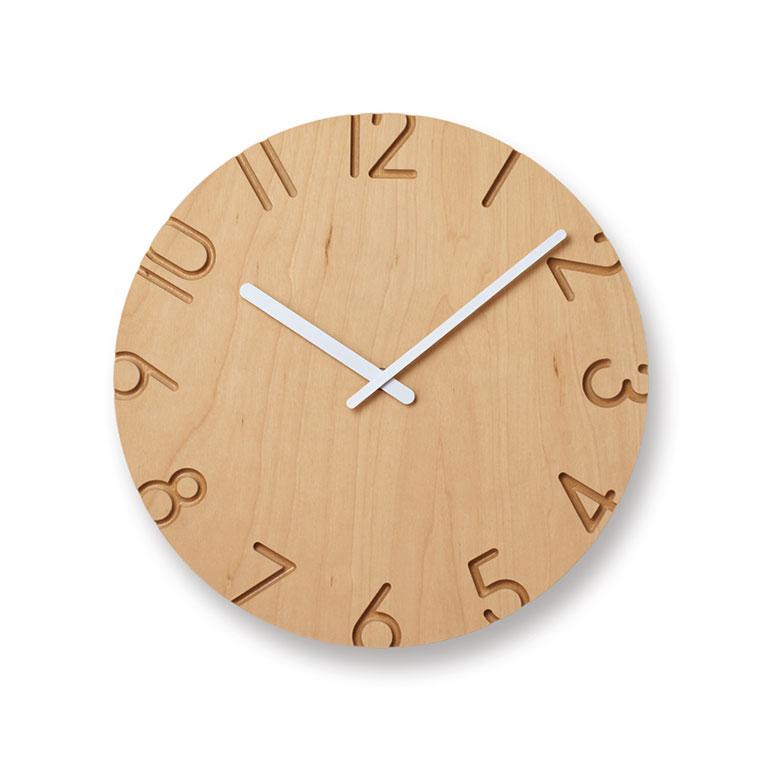 CARVED WOOD BIRCH/カーヴド ウッドバーチ 掛時計 Lemnos（レムノス） Lemnos CARVED WOOD BIRCH カーヴド ウッド バーチ