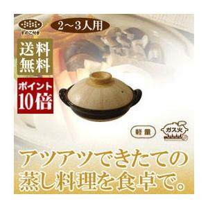 長谷園 旧商品 伊賀焼 ヘルシー蒸し鍋 「優」 線彫 中 ZW-45 : サンワ