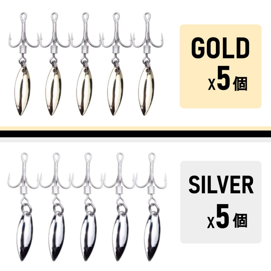 トレブルフック トリプルフック ブレード付きフック セット スピンテール ルアー ブレード ブレードフック  錆びない 4号 6号 8号 |  | 05