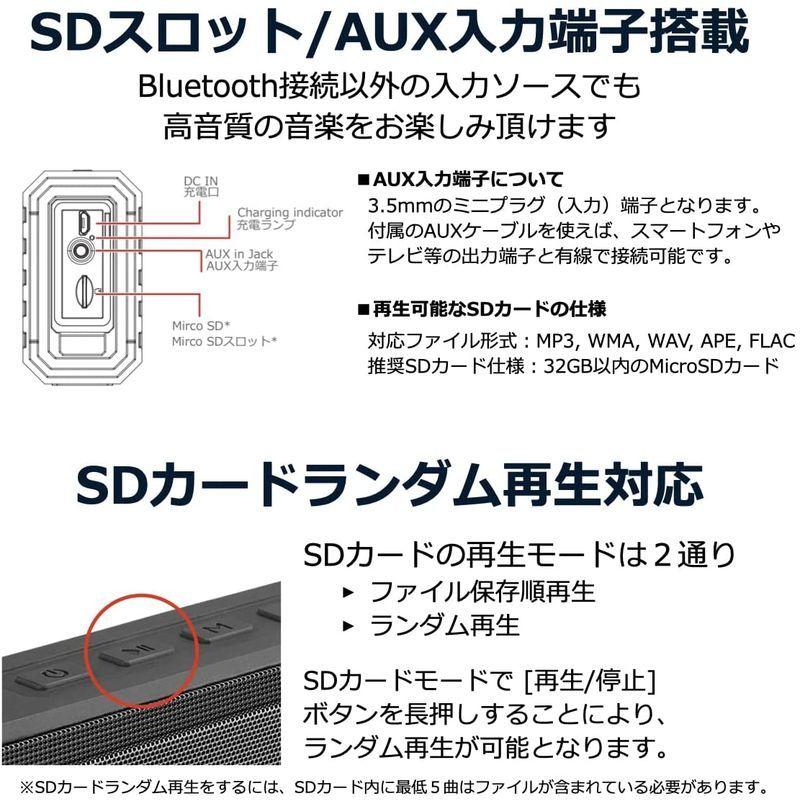 40s Bluetoothスピーカー ブルートゥース 5.0 スピーカー 防水 ステレオ 重低音 SDカード 大音量 アウトドア ポータブル Bluetoothスピーカー ブルートゥース スピーカー 防水 ステレオ 重低音 SDカード 大音量 アウトドア ポータブル