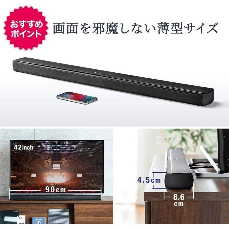 【値段交渉可：送料込】 サンワダイレクト サウンドバー 100W 高さ4.5cm HDMI / Bluetooth / 光デジタル / 3.5mm / RCA リモ 【A1960715670】(12043円)