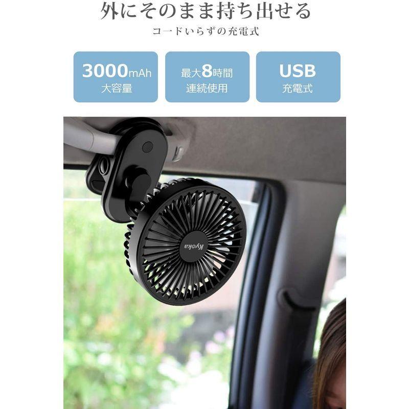 専門ショップ Kyoka Usb扇風機 卓上 クリップ 首振り 車 扇風機 静音 小型 3段階風量 長時間連続使用 壁掛け Usb充電式 クリップ式 熱中 Aynaelda Com