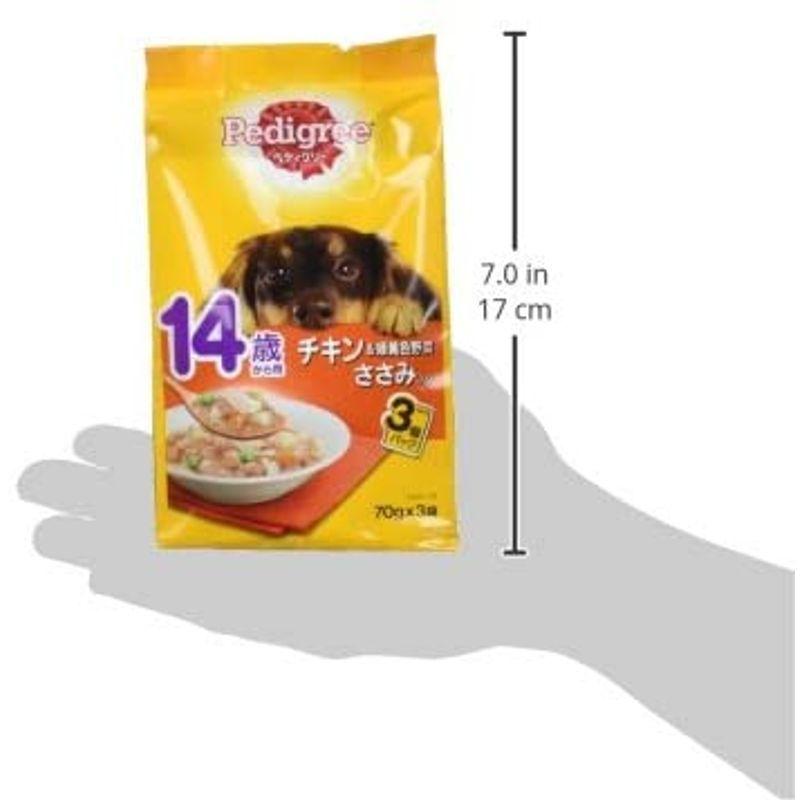 ペディグリー ドッグフード パウチ 14歳から用 チキン&緑黄色野菜 ささみ入り 高齢犬用 (70g×3袋入)×48個 (ケース販売) ドッグフード パウチ 14歳から用 チキン&緑黄色野菜 ささみ入り 高齢犬用 70g×3袋入 ×48個 ケース販売