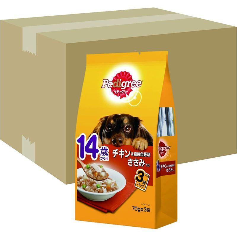 ペディグリー ドッグフード パウチ 14歳から用 チキン&緑黄色野菜 ささみ入り 高齢犬用 (70g×3袋入)×48個 (ケース販売) ドッグフード パウチ 14歳から用 チキン&緑黄色野菜 ささみ入り 高齢犬用 70g×3袋入 ×48個 ケース販売