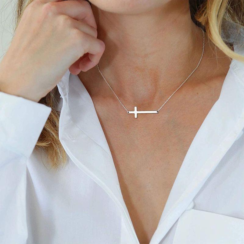 限定版 ペアアクセサリー Chicsilver 十字架 横クロス ネックレス レディース 人気 シルバー925 プラチナ サイドクロス アクセサリー Www Threeriversofs Com