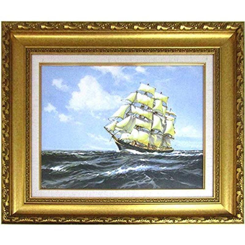 マクレガー［世界の名画コレクション］『ブルーウォーター』複製画 風景画 帆船 舟 海洋画 大海原 戦艦 無敵艦隊 ビクトリー号 ヴィクトリー(10624円)
