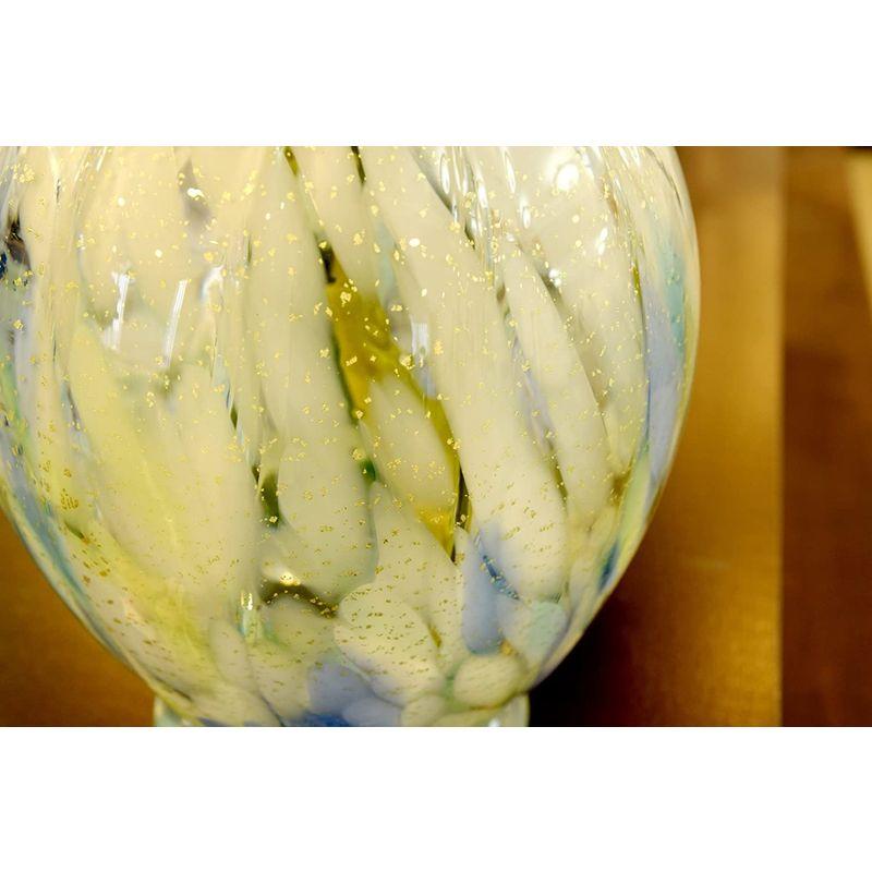 アデリア 津軽びいどろ 花瓶 最大11×高18cm 紫陽花 長丸花器 日本製 F-71742 津軽びいどろ 花瓶 最大11×高18cm 紫陽花 長丸花器 日本製