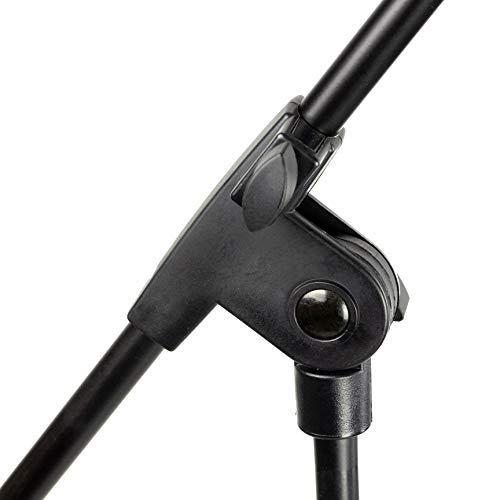 RockJam Boom Microphone Stand with Microphone Clip Black 