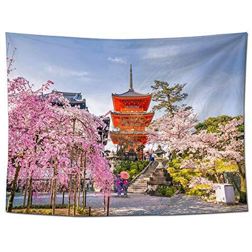 Onkemu 自然風景 タペストリー 桜 多機能壁掛け 壁飾り インテリア おしゃれ 寺 青い空 背景布 ポスター壁飾り寝 A B08hhq5llj 1010 太陽4号ヤフー店 通販 Yahoo ショッピング