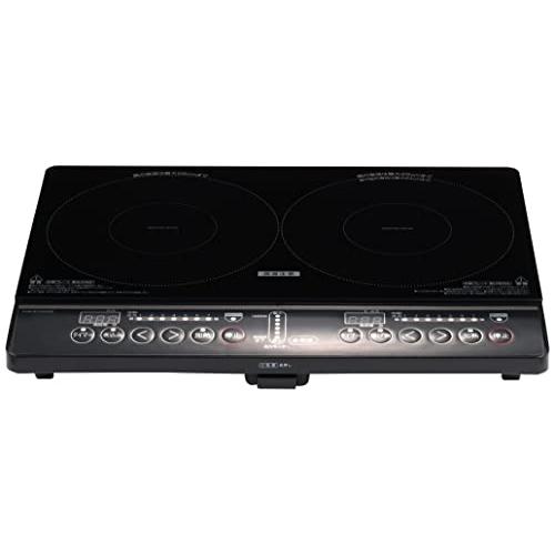 SEAL限定商品】[山善] 2口 IHコンロ ブラック IH調理器 YEM-W1456(B