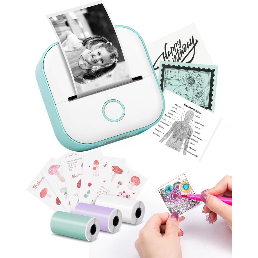 Memoking T02 ミニプリンター サーマルプリンター モバイルプリンター