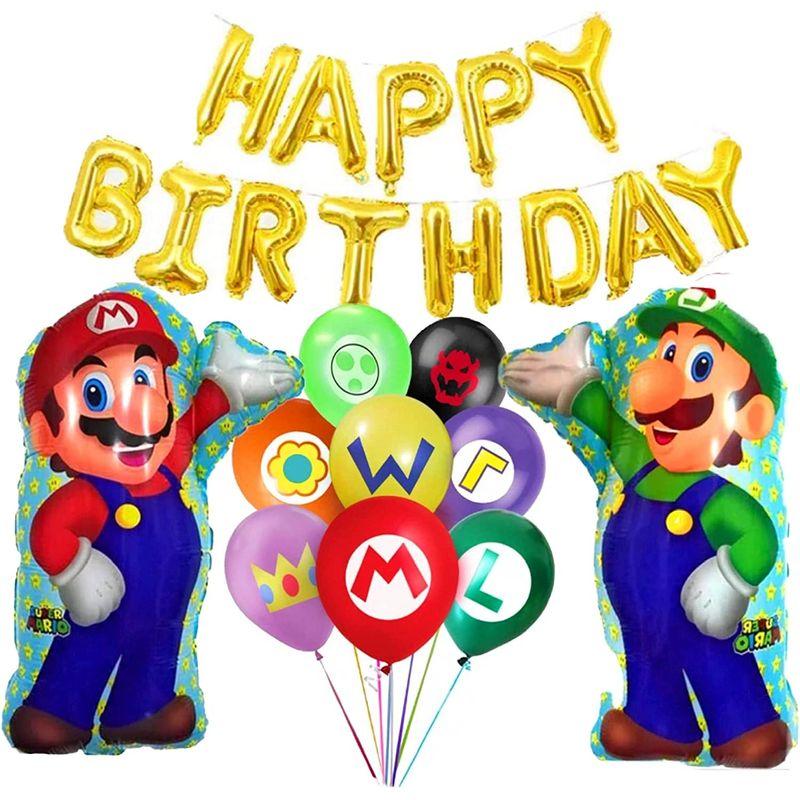 スーパーマリオ&ルイージ お誕生日バルーン 23点セット お祝い ゲーム キャラクター 風船|sunadako-shoten|02
