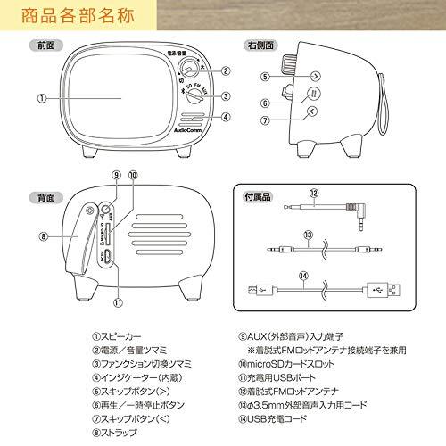 OHM AudioComm Bluetoothスピーカー レトロ 木目調 ASP-W900Z-WK｜sunafukin-store｜04
