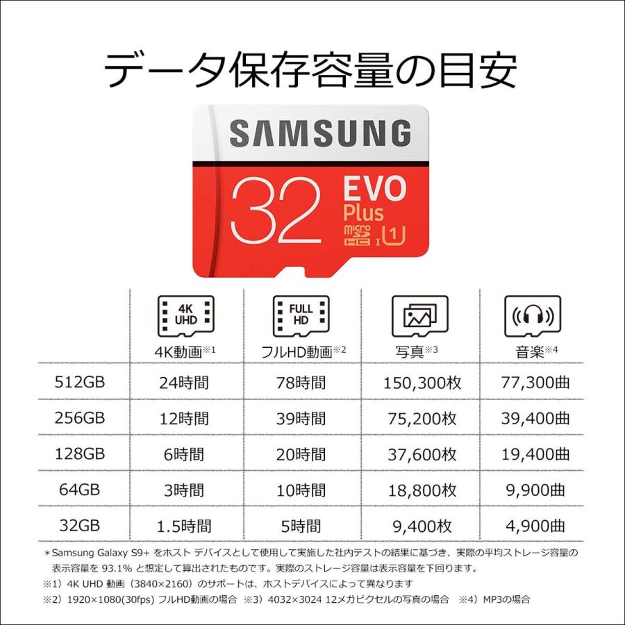 Samsung microSDカード 32GB EVOPlus Class10 UHS-I対応 MB-MC32GA/ECO｜sunage｜03