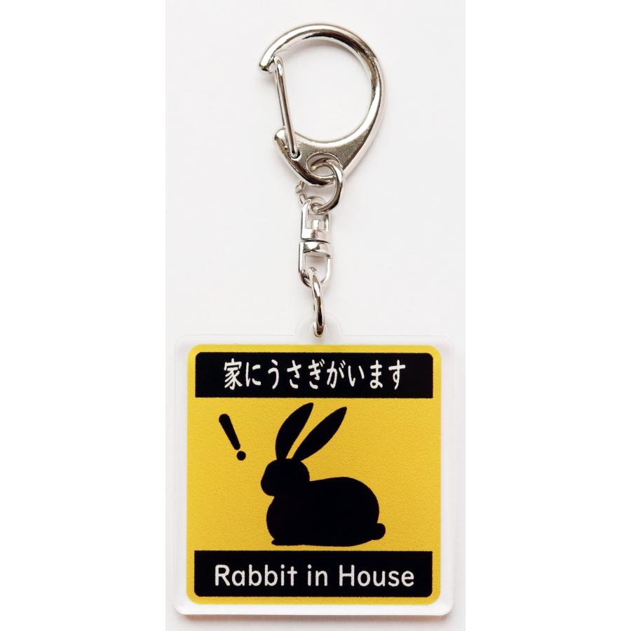 キーホルダー 家にうさぎがいます Rabbit in House ピクトグラム