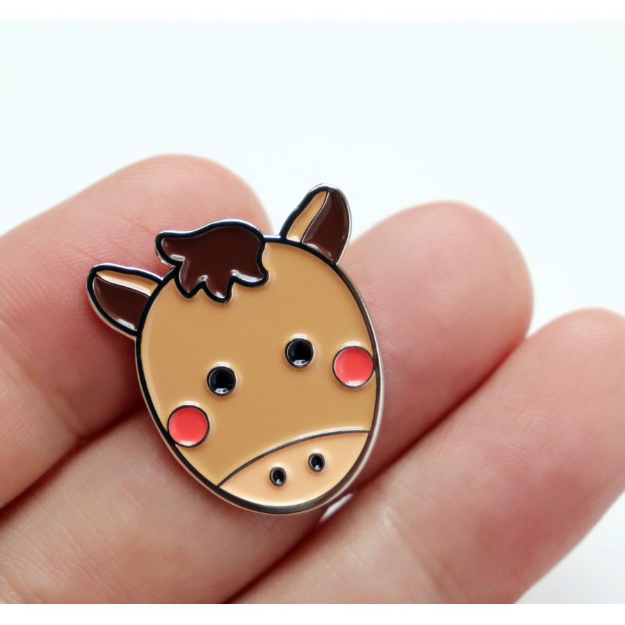 ピンバッジ 馬（ウマ） かわいい動物・干支・十二支をデザインした
