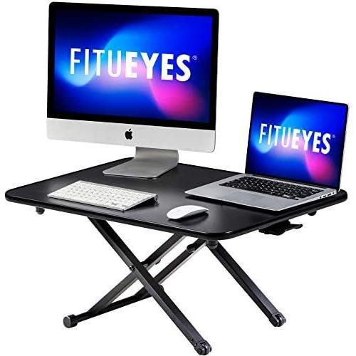 世界的に FITUEYES 高さ調整可 (ブラック) ダイニングテーブル オフィスワークテーブル/食卓 昇降式多機能畳 スタンディングデスク オフィスデスク
